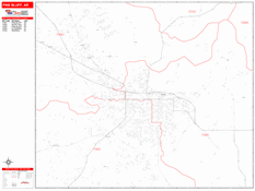 Pine Bluff Digital Map Red Line Style